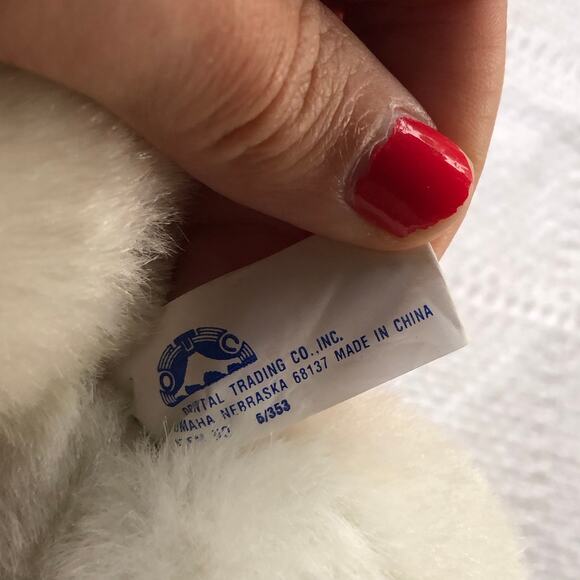 VTG Oriental Trading Co Valentine Bear Plush Poseable Conversation Hearts Rare - Picture 7 of 8